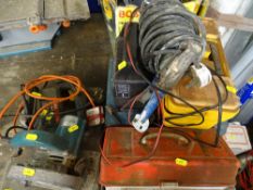 Quantity of small hand tools including Black & Decker saw, jigsaw, battery charger etc E/T