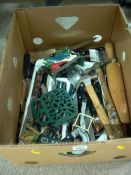 Mixed box of kitchen cutlery and utensils