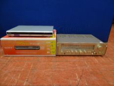 Vintage Tensai TR-1030 FM stereo receiver and a boxed Sony RDR-GX120 DVD recorder E/T