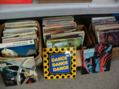 Three boxes of vintage LP records, mainly classical music
