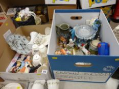 Two boxes of mixed porcelain and similar items