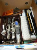 Quantity of loose and boxed cutlery etc
