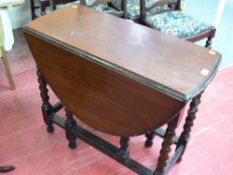 Barley twist gate leg drop leaf dining table