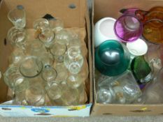 Two boxes of mixed glassware etc