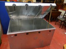 Large galvanized metal storage box