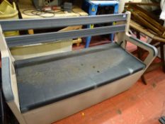 Plastic garden bench with storage facility