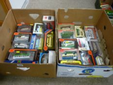 Two boxes of boxed coaches and double decker buses - Corgi, exclusive first editions etc
