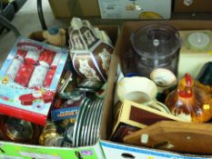 Two boxes of household goods and decorative china