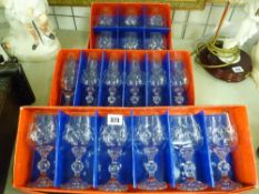 Three good box sets of Bohemia drinking glasses