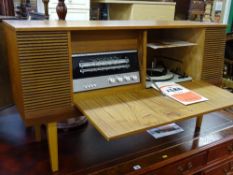 Mid Century teak encased Alba stereo radiogram with built-in turntable