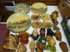 Large parcel of Bossons masks and plaques