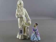 Royal Worcester figurine 'New Arrival' and another by Royal Doulton 'The Paisley Shawl' M3