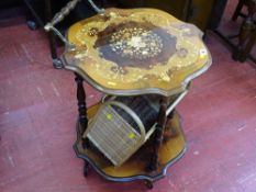 Italian two tier and shaped drinks trolley and a modern magazine basket