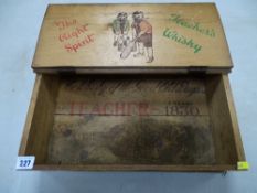 Old timber packing box for Teachers Whisky