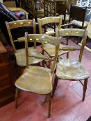 Four vintage farmhouse chairs