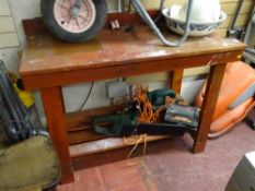 Rustic bench with small vice
