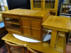 Mid Century Nathan two door entertainment unit and similar small nest of three tables