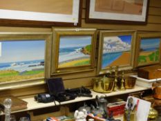 MEURIG WILLIAMS oils on board, four - Welsh coastal scenes, 34 x 44 cms