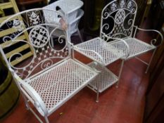 French style metal garden duet bench