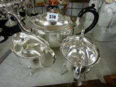 Attractive three piece electroplate tea service