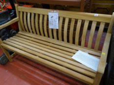 As new Alexander Rose mahogany garden slatted bench
