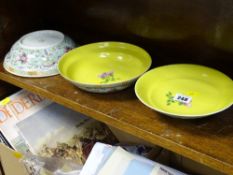 Trio of Famille Vert porcelain