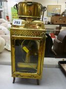 Antique brass travel lantern