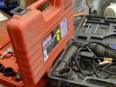 Cased Nupower drill and a Sealy autoservice line cooling system, vacuum purge and refill kit,