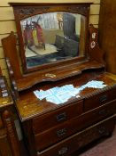 Edwardian mirrored dressing chest of two short over two long drawers