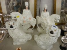 Pair of Staffs dogs and Scottish horse and rider flatbacks