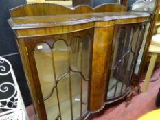 Twin door mahogany display cabinet