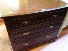 Modern mahogany effect chest of three drawers