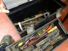 Black plastic Curva toolbox and contents