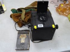 Ross Anastigmat vintage box camera with case and slides