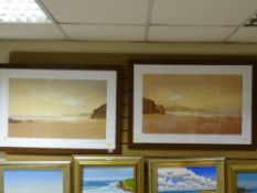 Pair of modern furnishing prints - coastal scenes