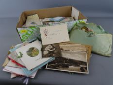 Excellent mixed quantity of vintage birthday cards, postcards (some local) and Victorian scraps etc