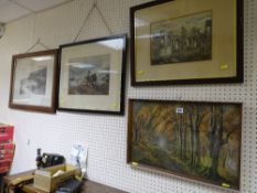 Parcel of vintage paintings and prints