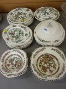 Parcel of Crown Ducal 'Chinese Garden' tableware and a quantity of Meakin 'Bengal Tree' dinnerware
