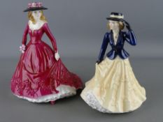 Two Royal Worcester porcelain lady figurines 'Annabel' and 'Christina' from the Les Petites range