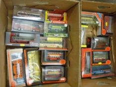 Two boxes of bubble packed diecast model buses