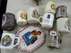 Quantity of commemorative mugs etc