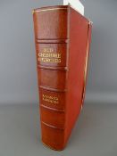 Signed copy of 'Old Cheshire Churches' by Raymond Richards, red leather bound with gilt titled spine