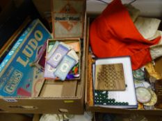 Box of vintage games, counters etc