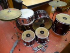Peavey International series drum kit with Hohner and other cymbals on stands