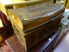 Small metal vintage trunk