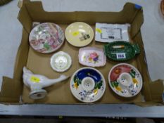Box of cabinet china including a Nao goose, Royal Adderley etc