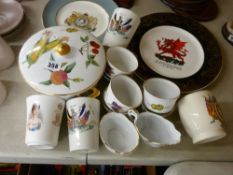 Royal Worcester 'Evesham' tableware and two commemorative plates etc