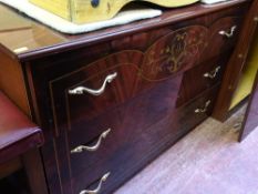 Modern high gloss finish three door wardrobe and matching three drawer chest