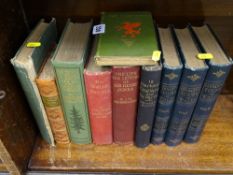 Parcel of vintage books including three volumes 'Pennant's Tours of Wales', 'The Mabinogion', 'The