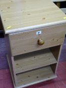 Modern pine effect single drawer side cabinet